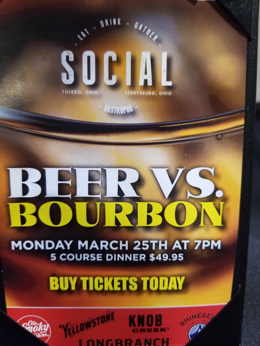 socialgastropub's tweet photo. 5 courses each paired with a bourbon and beer. Get you reservations today. #socialgastropub #perrysburg #bourbondinner #Brucegradkowski https://t.co/pGt6b4uthB