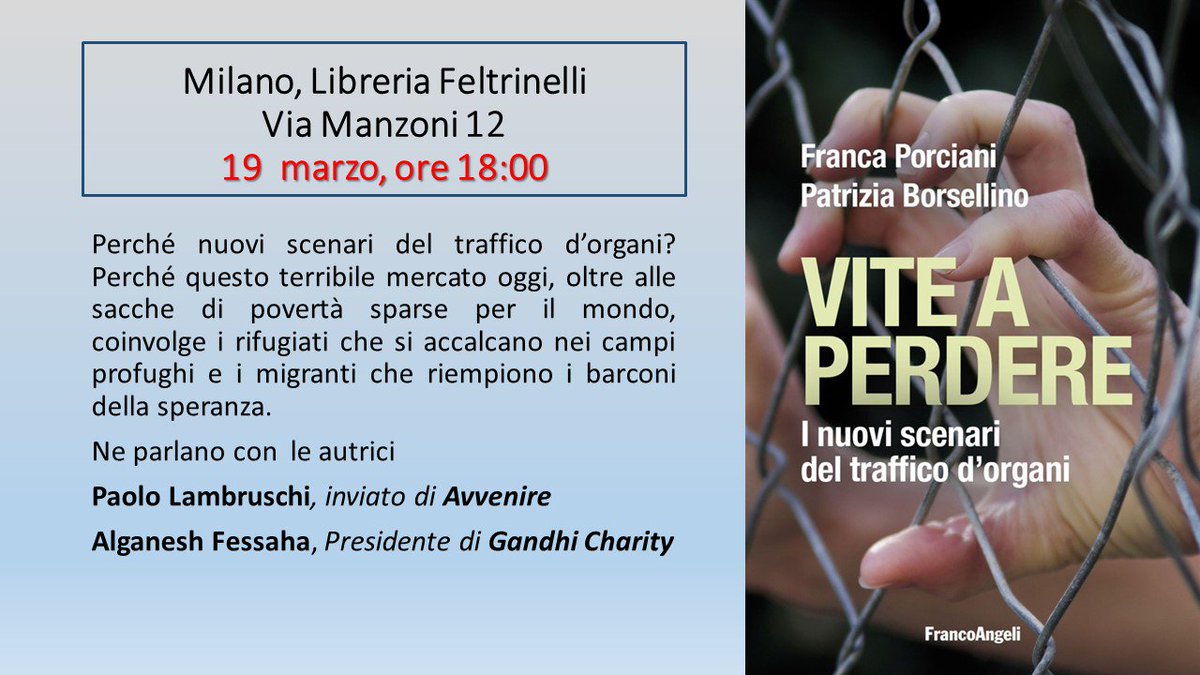 Martedì 19 marzo alle ore 18:00 presso #LibreriaFeltrinelli di Via Manzoni 12 a Milano