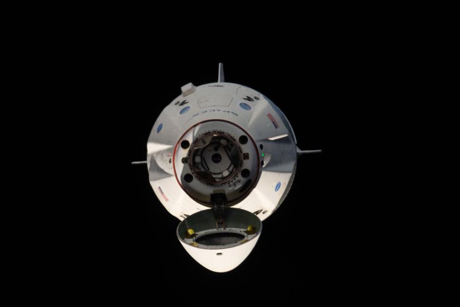 Crew Dragon in orbit before docking