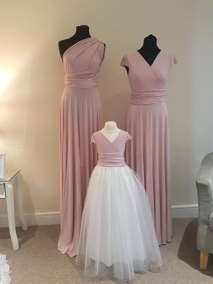 The Onlyway dress collections match perfectly. Seen here-Onlyway multiway,Junior dress &amp; Flower girl. 42 colours. 😍👌👩‍👩‍👧
#onlywaydress #bridesmaiddress #ukwedding  #bridesmaid #bridesmaids #flowergirldress #flowergirl #flowergirlsdresses #Squadgoals #wedding #ThursdayThoughts