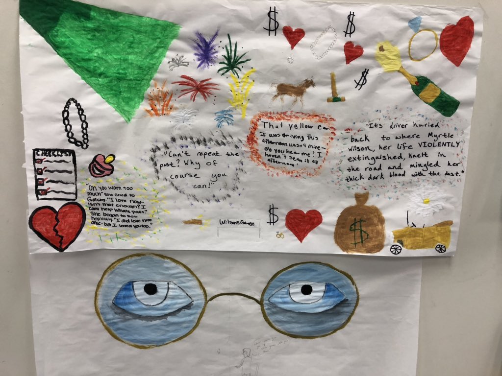 LisaLakerFCHS's tweet photo. 🎨🎨🎨Creativity + teamwork = deeper understanding of Fitzgerald’s style in The Great Gatsby! Way to go FC English 11! #MuralFun @FTCSC @MR_HUOTARI @MrBrianDunn https://t.co/5D2rvp5jki