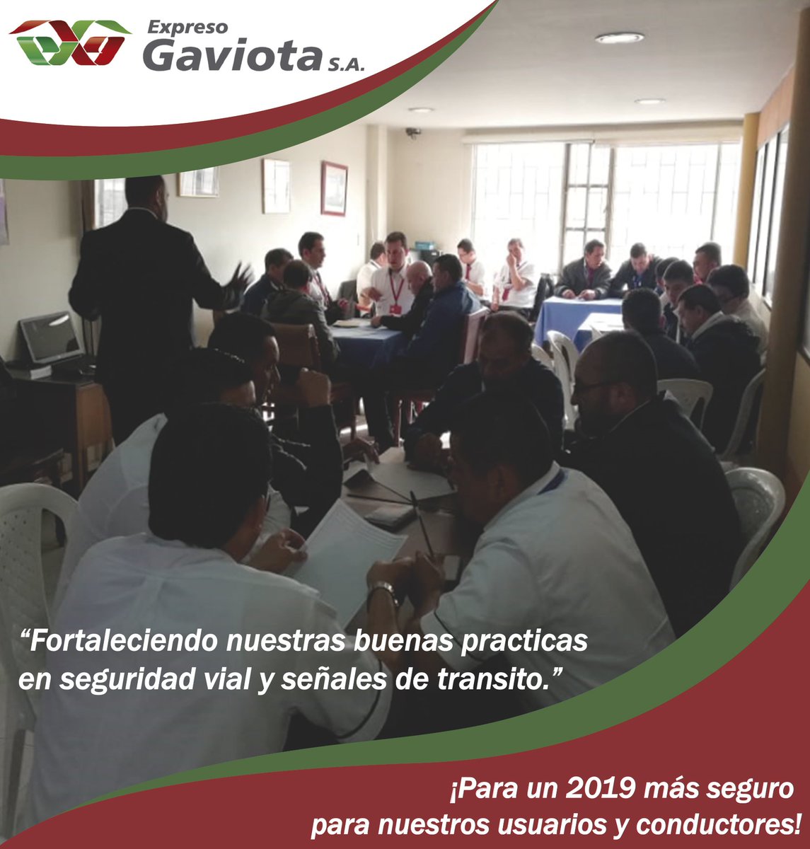 ExpresoGaviota's tweet photo. Fortaleciendo la seguridad para nuestros usuarios. 💪😄

#colombia #bogota #cundinamarca #seguridad #transporte https://t.co/bw3hU5fHtd