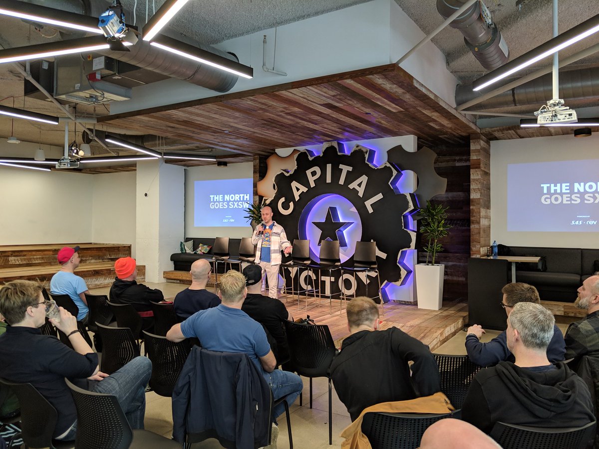 <a href="/JoshuaBaer/">Joshua Baer ⚙️</a> introducing <a href="/CapitalFactory/">Capital Factory ⚙️</a>, #Austin, and #Texas to the #scandinavian delegation to #sxsw2019 #HOS2019 #houseofscandinavia