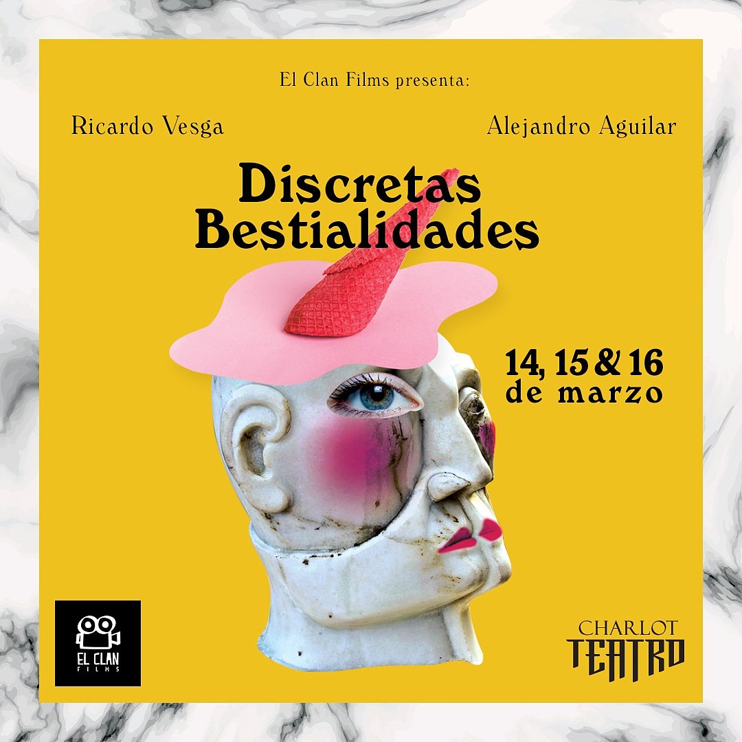 ¡La mejor programación la encuentras en @charloteatro! Este mes traemos la obra discretas bestialidades ¡no te la puedes perder!