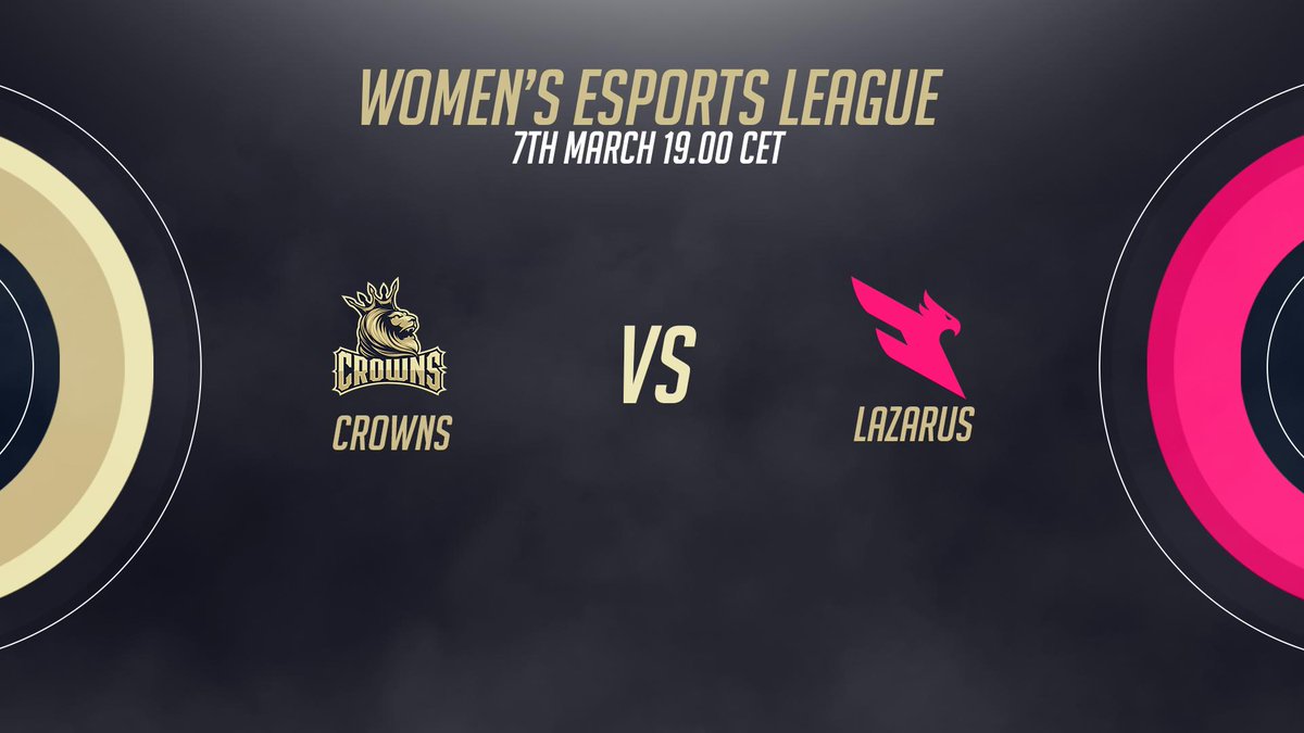 We'll be facing <a href="/Lazarus/">Lazarus</a> for #WEL Season 1 Div. 1. Action will start at 19 CET on twitch.tv/crownsgg

<a href="/zon1Q/">zon1Q</a>
@NessaCSGO
@SophiaBenfakir
<a href="/bulletg1rl/">bullet girl</a>
<a href="/ivelinah/">Ivelina</a>
<a href="/spyleaderCS/">Emiliyan Dimitrov</a> 

goo.gl/isBMcy

#GoCrowns #CrownsFam