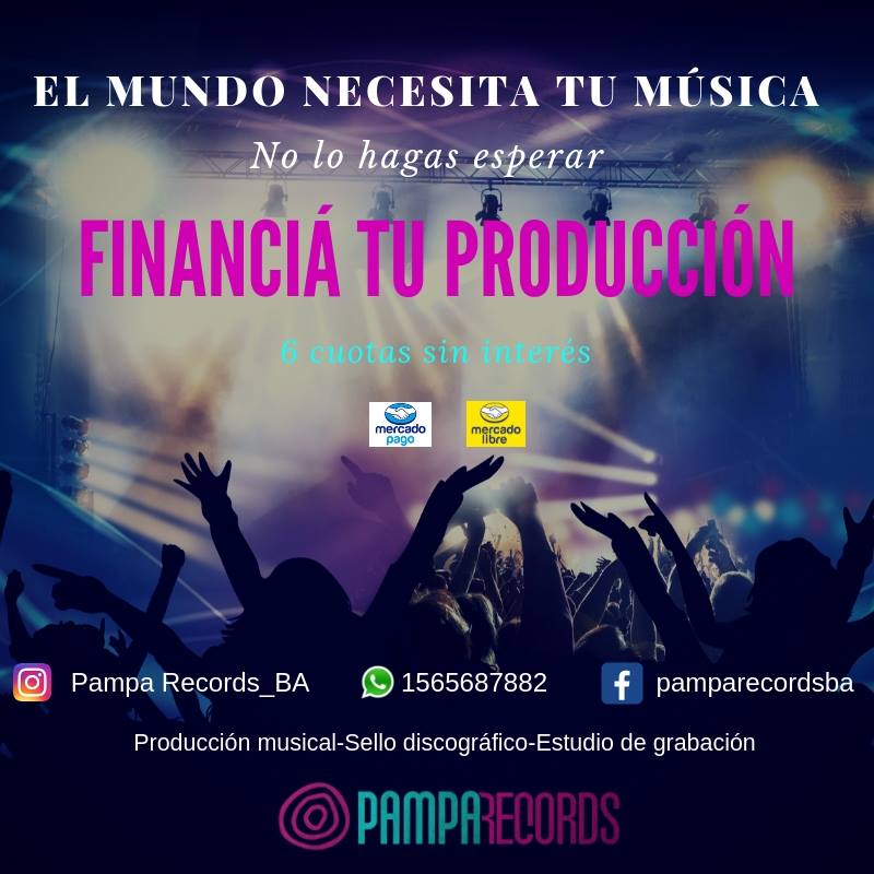 En Pampa Records BA tenemos algo pensado a tu medida!

FINANCIÁ TU PRODUCCIÓN 💳 [Hasta 6 cuotas]
cumplí el sueño de grabar tu material 🧡

¡No lo dejes pasar! 🙋‍♂🙋‍♀

▶pamparecords.com.ar
