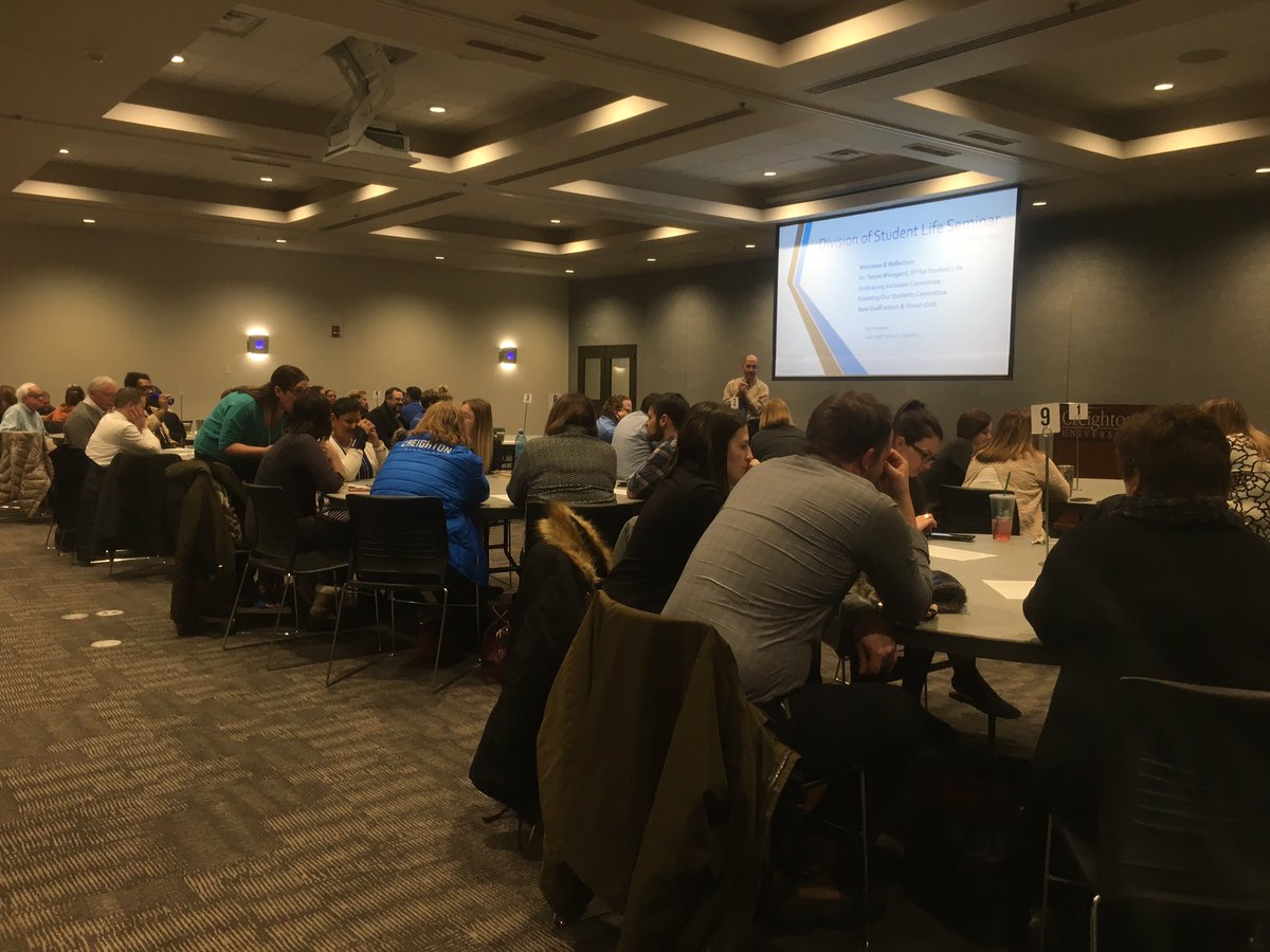 KatherineCole13's tweet photo. Thanks to @ecklund93 for joining @CreightonDSL this morning and leading a conversation about #NASPA100! https://t.co/ItrdaGRRyo