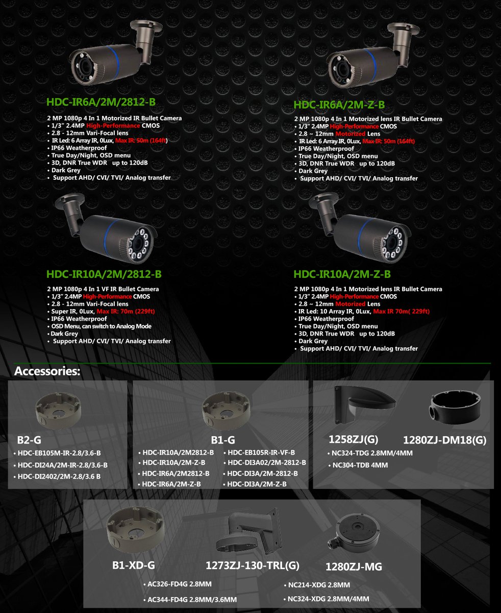 GoGSSUSA's tweet photo. Shed light on the darkness with our Black Series of IR Cameras. Add the perfect aesthetic to your next installation today! #GSS #CCTV #Surveillance #Security #Camera #Wholesale #4K #OEM #TVI #IPCamera #PTZ #AccessPoint #CVI #XVI https://t.co/OU1c2UPxKY