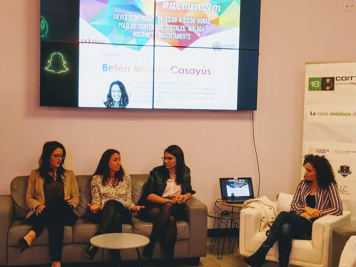 PoloDigitalMLG's tweet photo. "Dedícate a la profesión que te guste, haz lo que quieras... pero que sea DIGITAL, siendo el medio importante pues hay mucho potencial" @BelusMc de @CashConvertersE en #WomenSTEM @coitta_aagit https://t.co/hBInS3fHxR