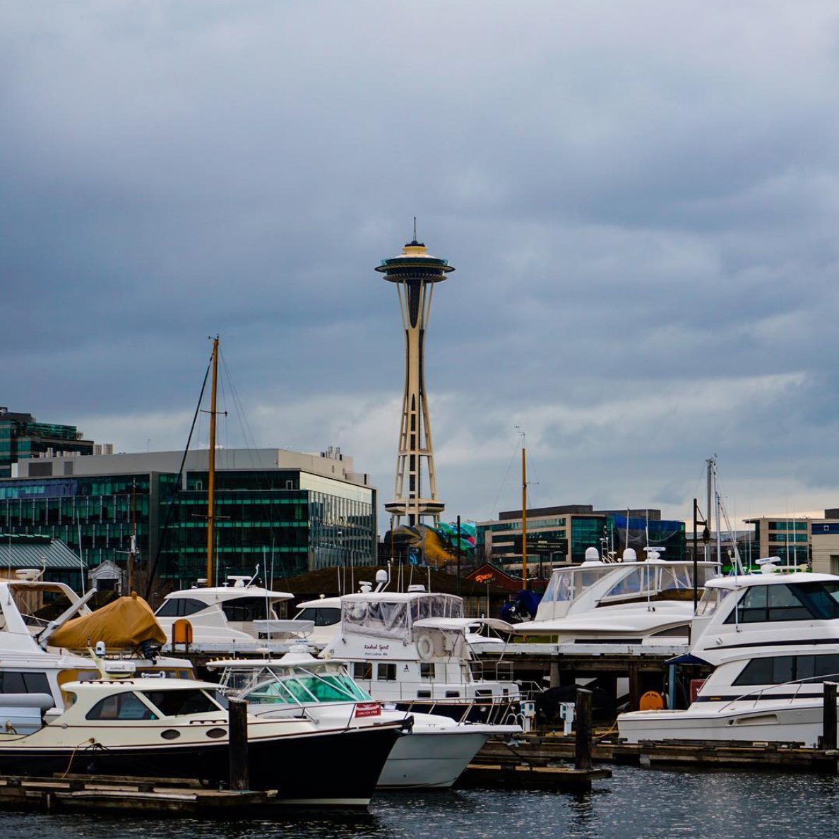 Can you believe this view?! When you dine at our South Lake Union restaurant, you get dinner AND a show thanks to the Seattle skyline 🙌