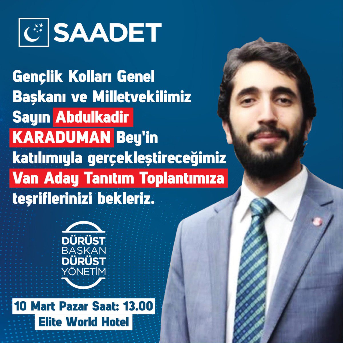 Herkes Davetlidir. 
#dürüstolmakgerekirse
#DürüstBaşkanDürüstYönetim
#ÇareVar