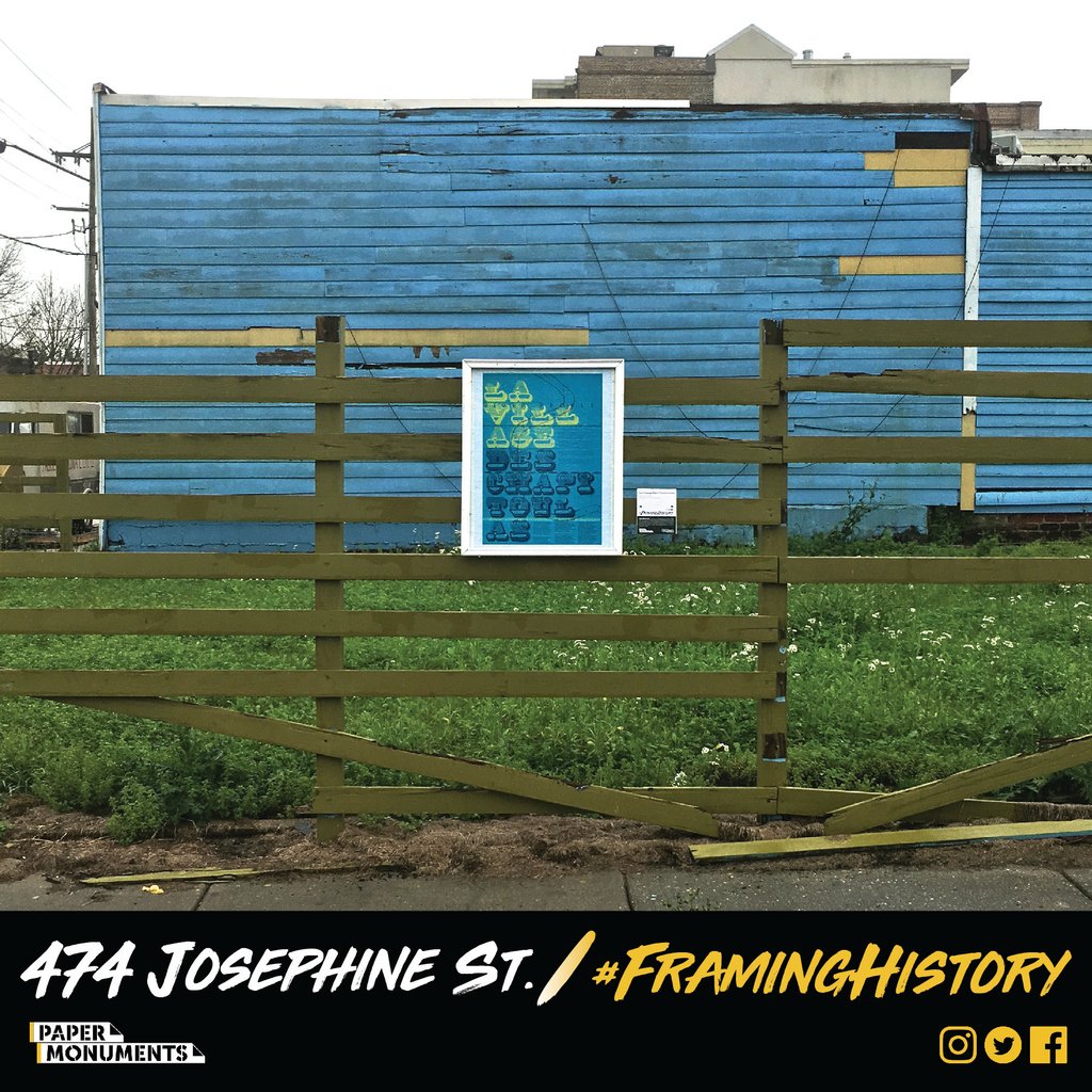 PaperMonuments's tweet photo. This poster, titled La Village des Chapitoulas, tells the story of the indigenous people who lived here before European colonization, and can be found at 474 Josephine St., a block away from Tchoupitoulas St. #framinghistory #papermonuments #monumentsforall https://t.co/bD3TSIP1YR