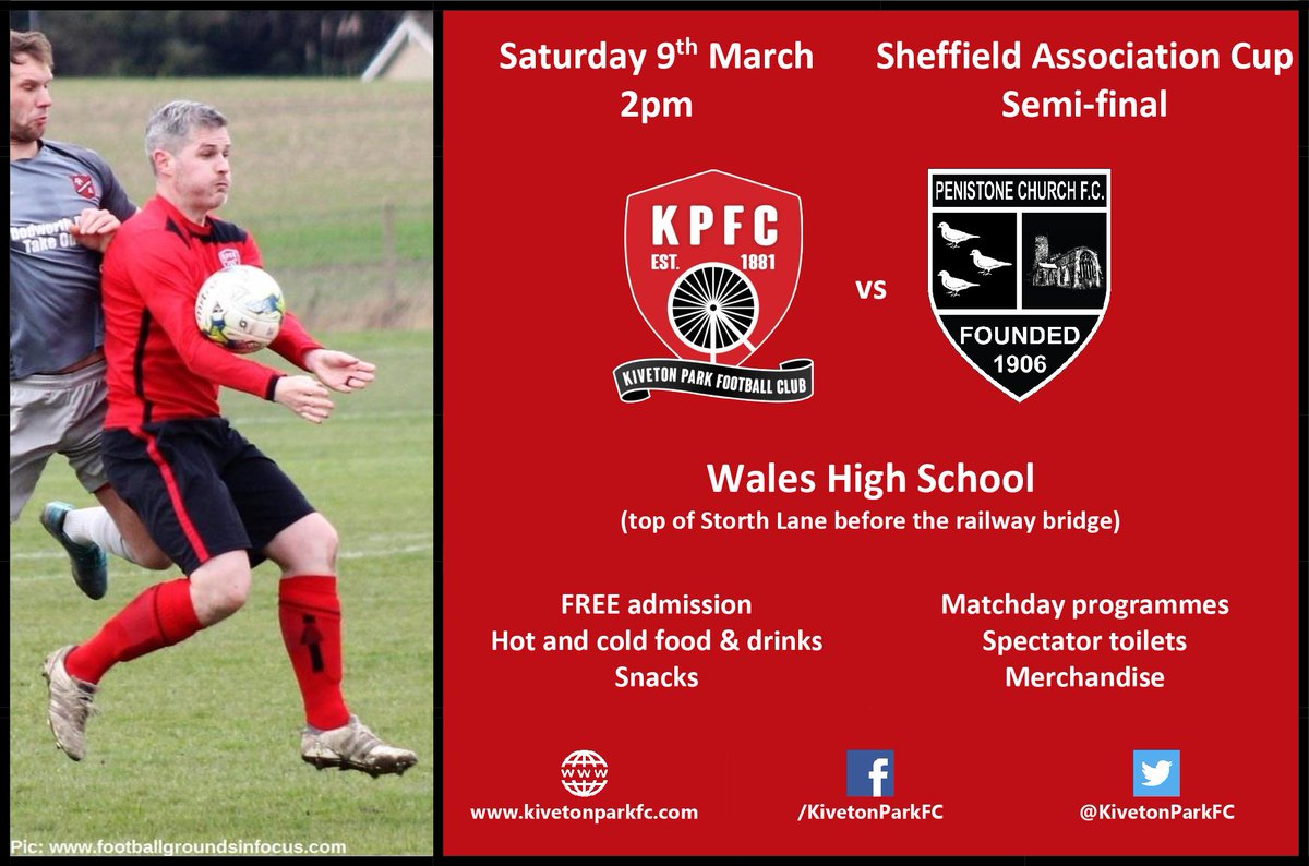 Our biggest game in THIRTEEN years this Saturday.

We take on <a href="/pcfc1906/">Penistone Church FC</a> reserves (<a href="/AFCPC_Official/">AFC Penistone Church</a>) in the semi-finals of the <a href="/SHCFA/">Sheffield & Hallamshire County FA</a> Association Cup.

The weather hasn't been kind to us this week, but we're working our socks off to make sure the game is on.

Please RT!