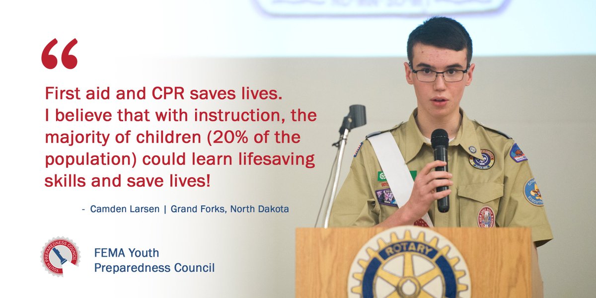 Meet Camden, a member of both the Region VIII and National Youth Preparedness Council. In addition to promoting first aid training for students, Camden has worked to promote disaster readiness for young people through the Prepare with Pedro program.