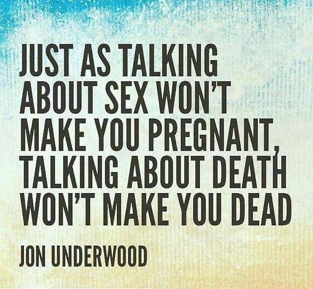 peijodes's tweet photo. Had a great time discussing #Thanatechnology with @RoyaltyRotary yesterday morning. There was a question about the #deathcafe movement. I love this quote from Jon Underwood. There's so much to be gained by open dialogue! https://t.co/GoaCCjOcwh