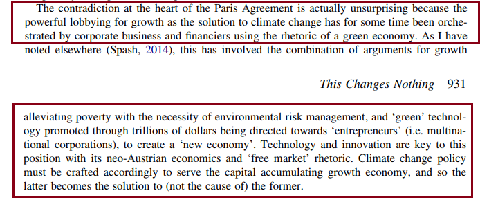 CompromisedNGOs's tweet photo. @GretaThunberg Economist &amp; Professor Clive L. Spash holds the Chair of Public Policy &amp; Governance at WU in Vienna &amp; is Editor-in-Chief of Environmental Values. He explains the Paris Agreement in his 2016 paper "This Changes Nothing". 
https://t.co/1sWlAebJQQ 
Text 10 - p. 3 https://t.co/INgdUTh4UW