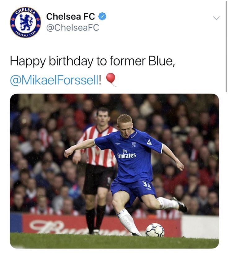 Happy birthday Mikael Forssell! Chelsea 1998-2005. 53 apps, 12 goals. 