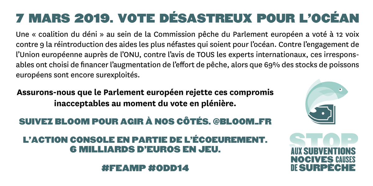 Bloom_FR's tweet photo. Pleurez citoyens européens. Des députés compromis jusqu’au cou ont voté que 6 milliards€ seraient alloués à DETRUIRE l'océan de 2021à2027. Vs pensiez que la fin du monde les préoccupait? Non. Ils sauvent modèle économique condamné de leurs copains lobbies https://t.co/zBmO17Neuz https://t.co/UdBkhhWoAi