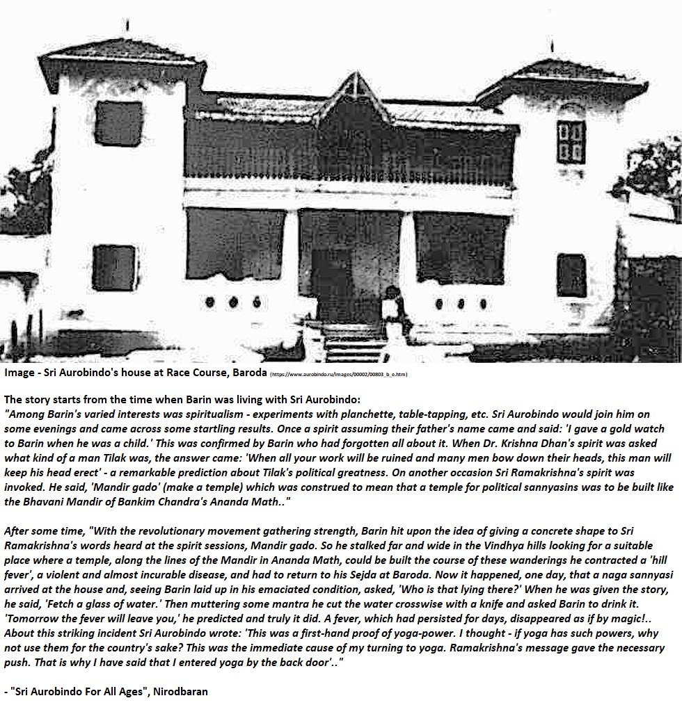 30) The turn towards Yoga in Baroda (i):It was ~1904 that  #SriAurobindo started Yoga w/o a Guru. He had spiritual experiences before, but He still thought of Yoga as life-denying, not suited for revolutionaries..The story of His initial turn towards Yoga is quite interesting: