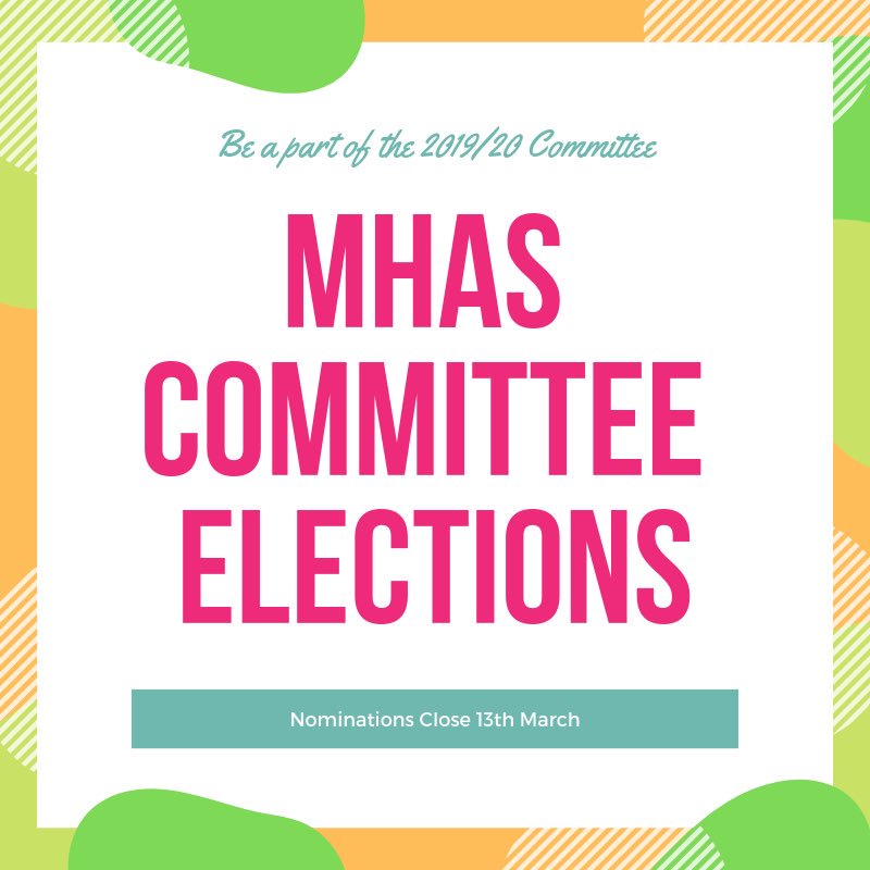 MHAS is looking for it’s 2019/20 committee! If you’d like to get involved please nominate yourself for our available positions on the <a href="/LeicesterUnion/">Leicester Students’ Union</a> website, look for MHAS under ‘Student Group Elections’ ☺️🐘