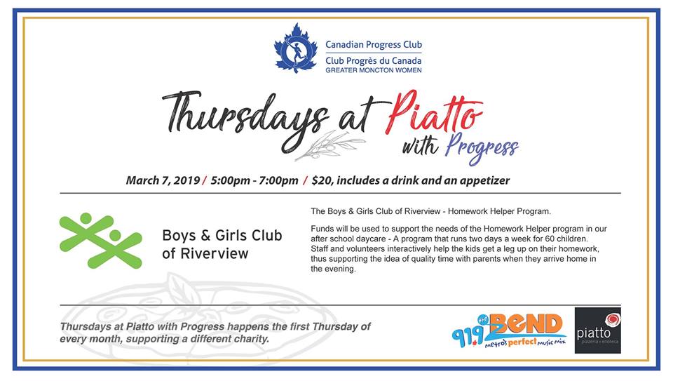 gmwprogress's tweet photo. Tonight 5-7 in support of @bgcriverview. Only a $20 donation at the door for an app and a drink. Bring your friends
#thirstythursday #greatermoncton #localsupport https://t.co/4eqTZASLnj