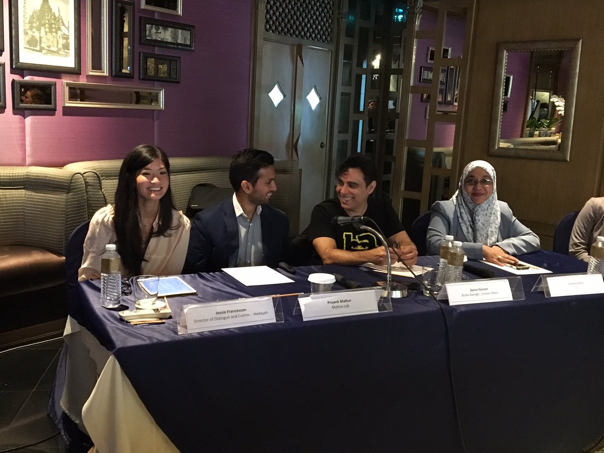 Had the pleasure of meeting the Founder and CEO of #MythosLabs almost two years while moderating a panel he was on (clearly we don’t laugh at all).  His company is pioneering innovative programming in the #CVE and #CT world. Stay updated by following them now at <a href="/WorldOfMythos/">Mythos Labs</a>