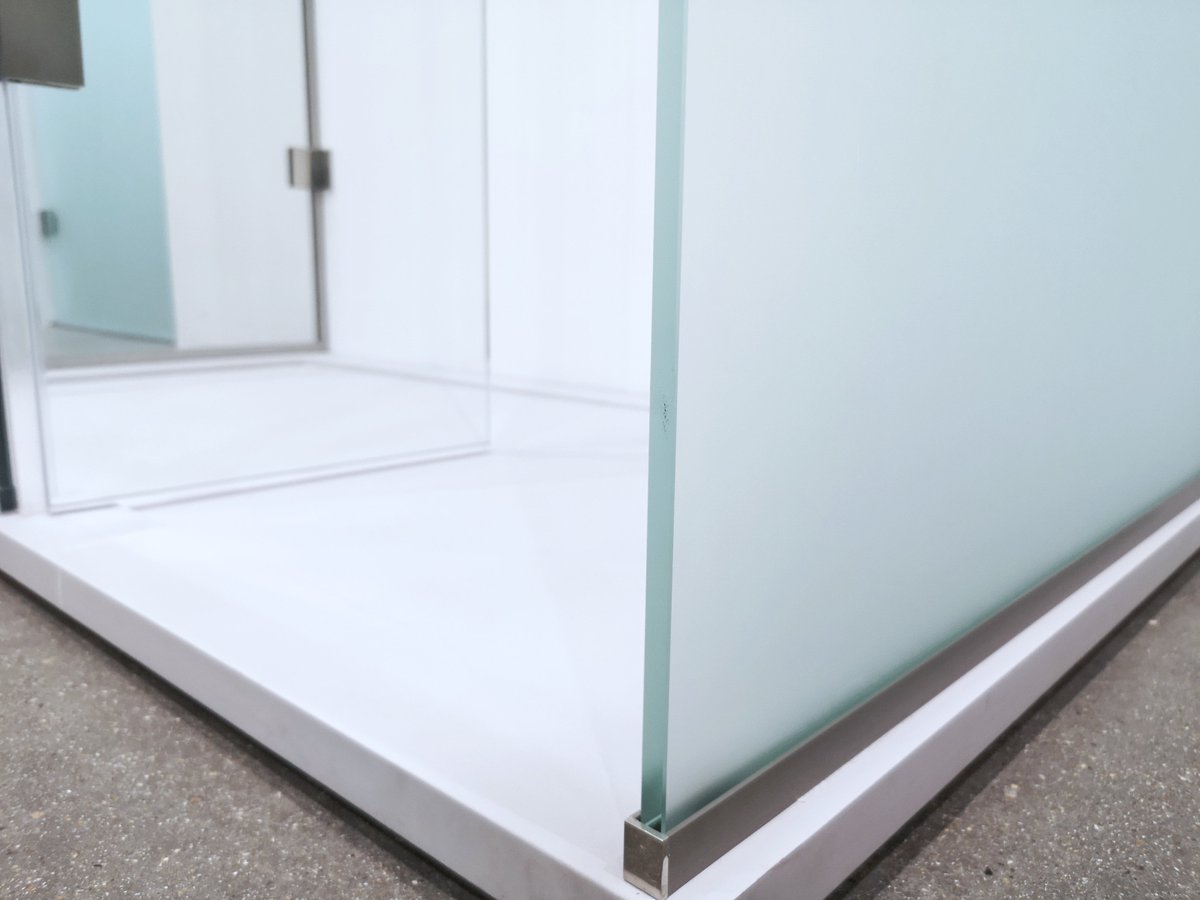 Privacy. Because isn't that all we want in a shower? That's why we'd choose our satin etched glass option. RT if you agree. #etchedglass #frostedglass