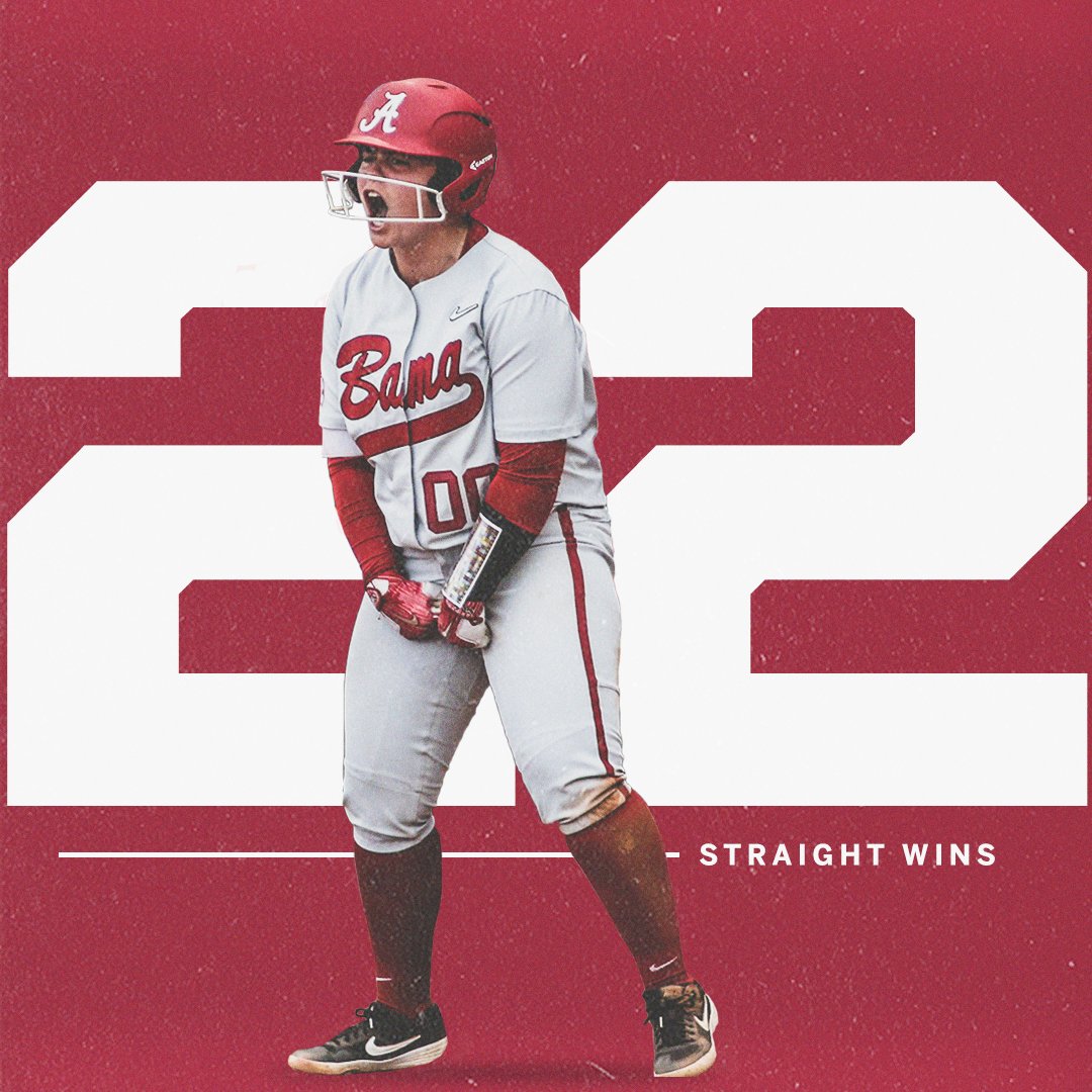 SECNetwork's tweet photo. 2️⃣2️⃣ and 0️⃣

The ONLY undefeated team in the nation: @AlabamaSB 🐘🥎 https://t.co/HDtXW9s4Ts