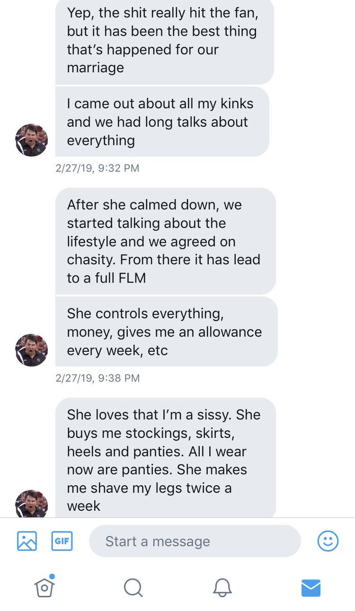 SirenSeraphina's tweet photo. I want to share a really sweet story!

One of my former subs, who left because he felt guilty about being unfaithful to his wife, was caught by his wife on #findom twitter. They talked about it, &amp; now she’s dominating him!

Moments like these are heartwarming ☺️
#femdom #FLR https://t.co/cc8JmjsuVg