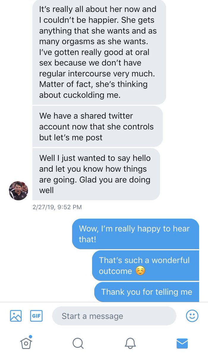 SirenSeraphina's tweet photo. I want to share a really sweet story!

One of my former subs, who left because he felt guilty about being unfaithful to his wife, was caught by his wife on #findom twitter. They talked about it, &amp; now she’s dominating him!

Moments like these are heartwarming ☺️
#femdom #FLR https://t.co/cc8JmjsuVg