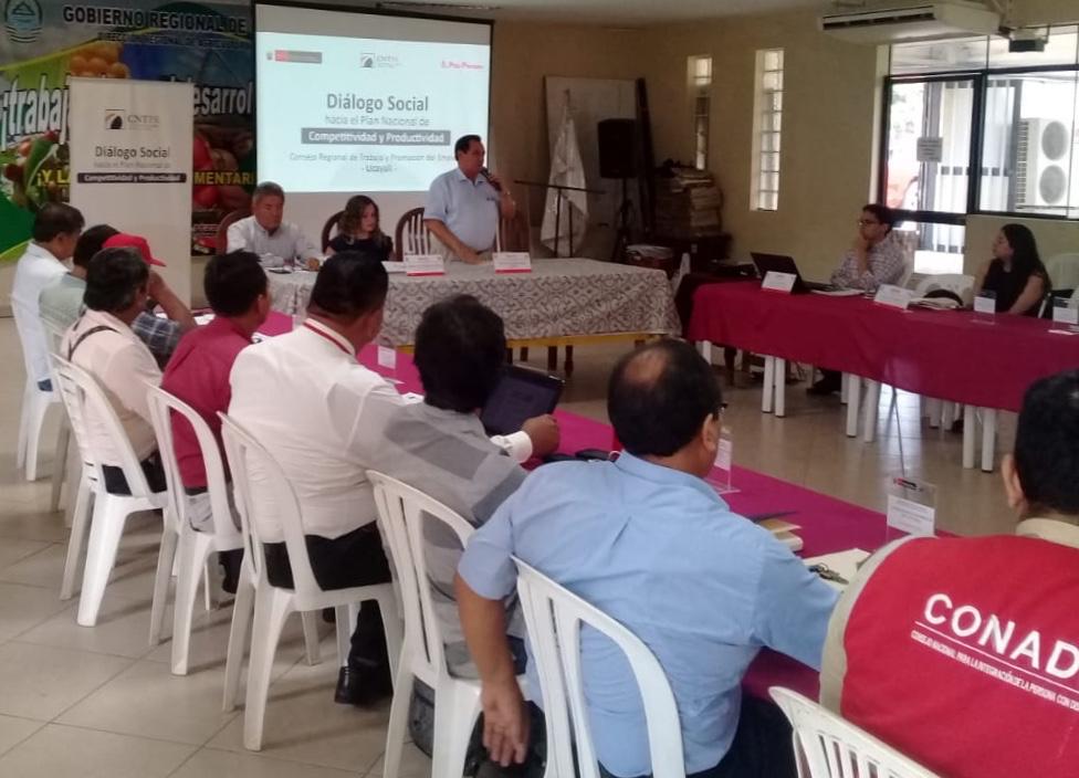 MTPE_Peru's tweet image. En el Consejo Regional de Trabajo y Promoción del Empleo - CRTPE, los líderes sindicales y empresarios de #Ucayali acordaron enviar, en forma unánime, 15 propuestas que impulse la formalización y competitividad del país. 
#PNCP