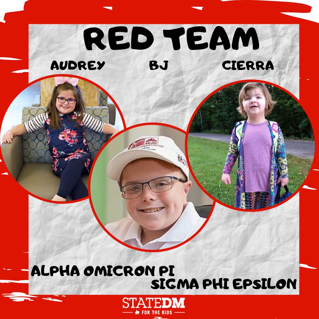 indstateDM's tweet photo. Introducing the Red team❤️ with 45 people registered and $815 dollars raised, Alpha Omicron Pi and Sigma Phi Epsilon can’t wait for the marathon. Audrey, BJ, and Cierra are so excited to meet you. https://t.co/Xc2vtUtZ9B