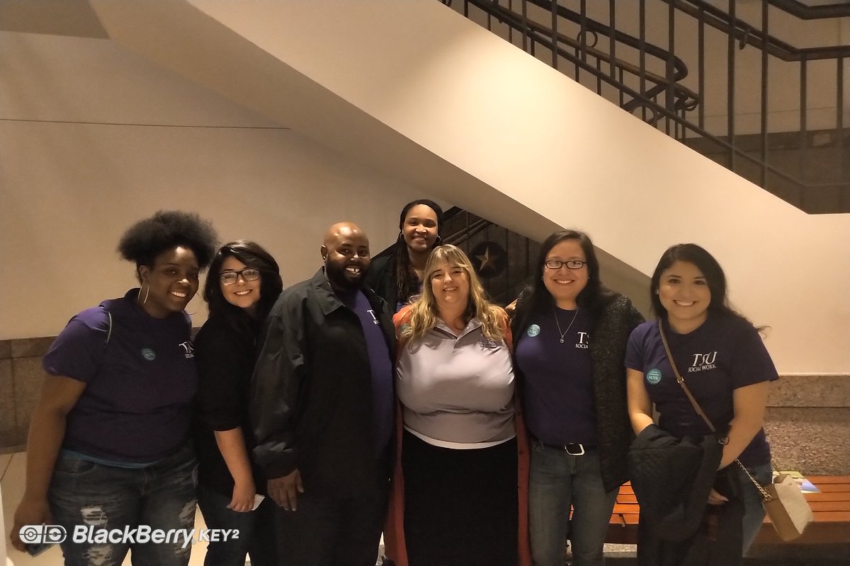 realsocialwork's tweet photo. Our @TarletonSOCW students are so awesome! We came mighty and strong! 3 campuses, 1 program. @DrNJonesTSU @ProfessorJMoore @DrFeMurray #SWAD2019 https://t.co/UaebUbnUbm