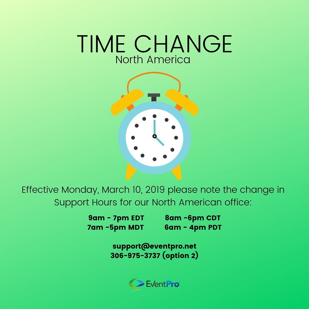 EventProConnect's tweet image. Spring is coming! #timechange #springforward #supporthours #eventpro