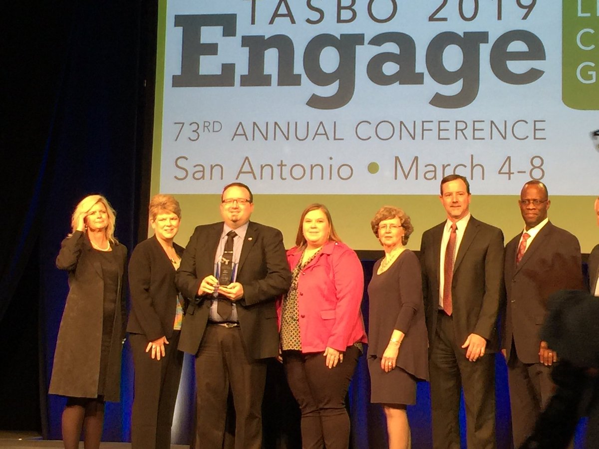 HippoNationSupt's tweet photo. #HippoNation congratulates Jeffri Orosco and Caleb Steed for receiving the Elite Purchasing Award of Merit at the annual #tasbo19 Conference. We are extremely proud of their accomplishments! @TheHuttoHippo @HuttoISD https://t.co/ycTLRTTw1P