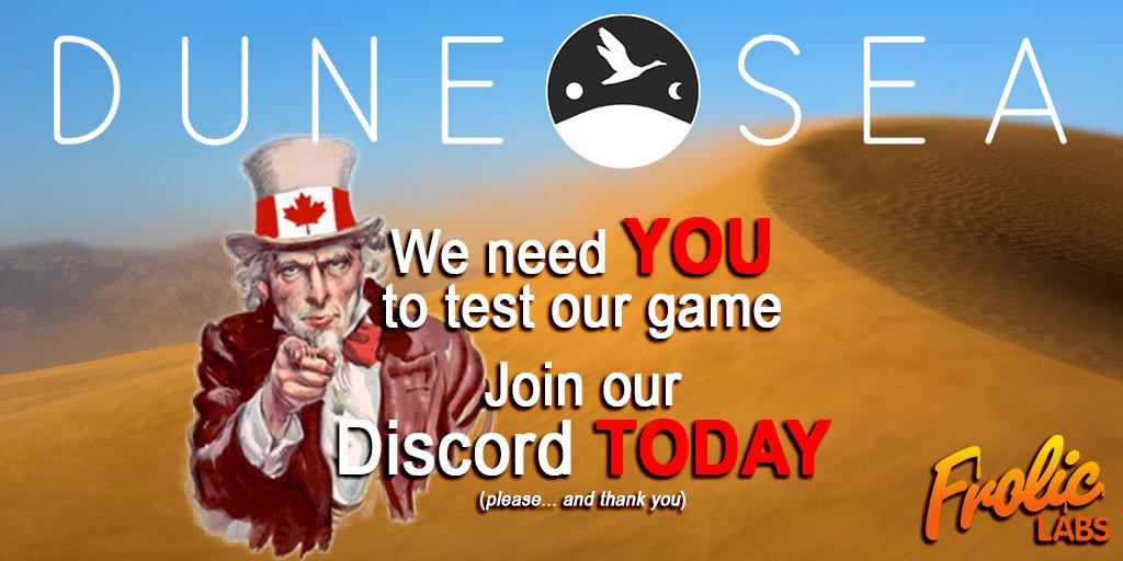 FrolicLabs's tweet photo. Hello Everyone. We are looking for alpha testers for Dune Sea. All you have to do is join us on our #Discord server HERE>>> https://t.co/lf9vk0IuMU   and more information will be provided when you arrive Thank You. #indiedev #indiegame #indiegamedev #bugtesters https://t.co/QNNPPRbX2c