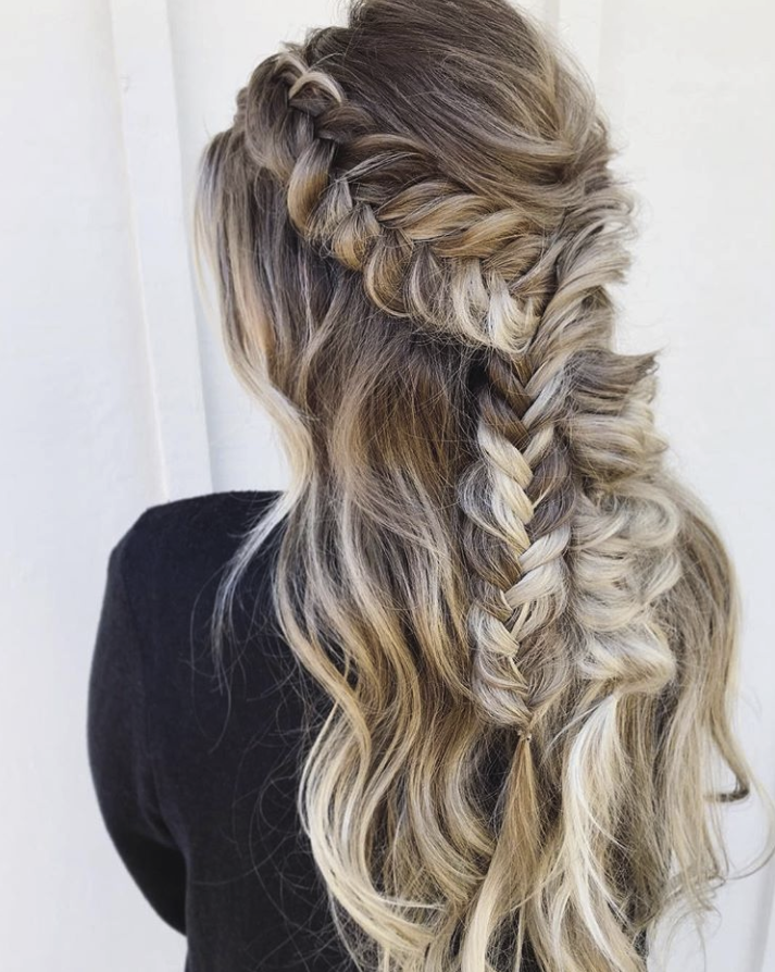 sexyhair's tweet photo. We're ๐ฏ percent sure braids will never go out of style! @svglamour achieved this beautiful look with the help of #BigSexyHair #Creme2PowderPlay. Show her some love by hitting that like button. โค๏ธ#Braid #Hairstyle #HairInspo https://t.co/Alz0fS8daR
