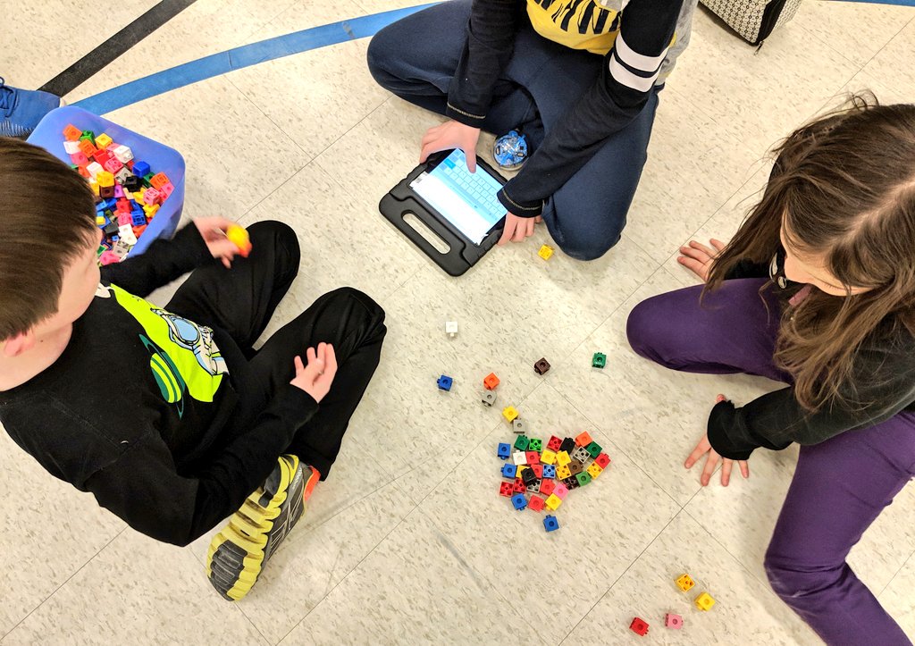 ScottMcKenzie27's tweet photo. Working on the final #MazeCraft Challenge before the competition: Build a tower with a volume that is divisible by 3, and 7 that Sphero can knock over. #WRDSBcodes https://t.co/mBpWAYWzzX