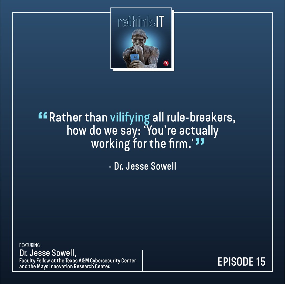Those who leverage shadow IT as a powerful source of primary research into workflow innovation will have an advantage over those that fear it. Episode 15 of my #rethinkIT podcast: The Rules of Rule-Breaking @jsowell78 @TAMU @MaysInnovation @mobileiron mobileiron.com/en/resources/r…