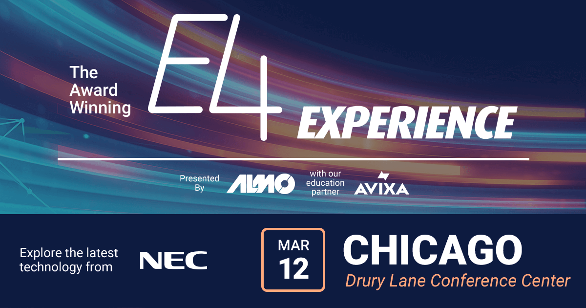 SharpBusinessUS's tweet photo. We can’t wait to join @AlmoProAV in Chicago for the all new 2019 #E4Experience! We’ll be showing ​exciting products and we'd love to see you there! ​Registration is now open and it’s a FREE event on Mar. 12th! Learn more: ​https://t.co/5wxLpzngPq #AVTweeps https://t.co/AQY4oIZtsj