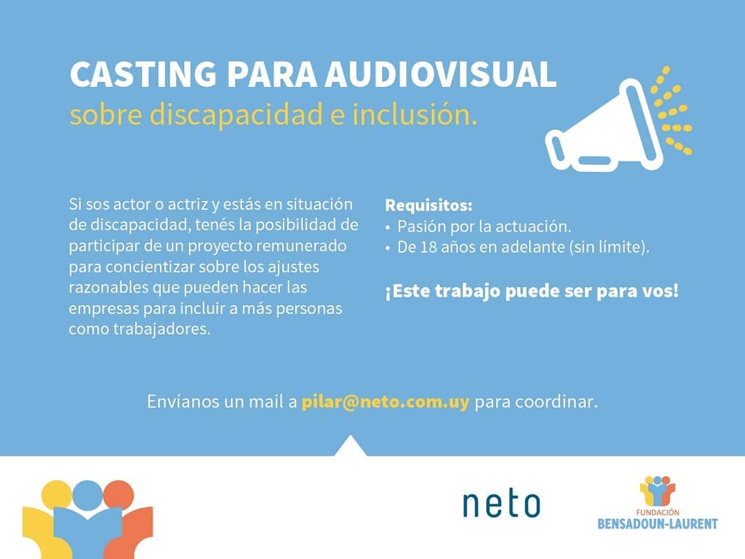 FiisUruguay's tweet photo. 👉 Recibimos y compartimos esta convocatoria 👏😀 #Inclusión #Discapacidad #fiiS2019 @FundacionBL https://t.co/5RTVLjp8qe