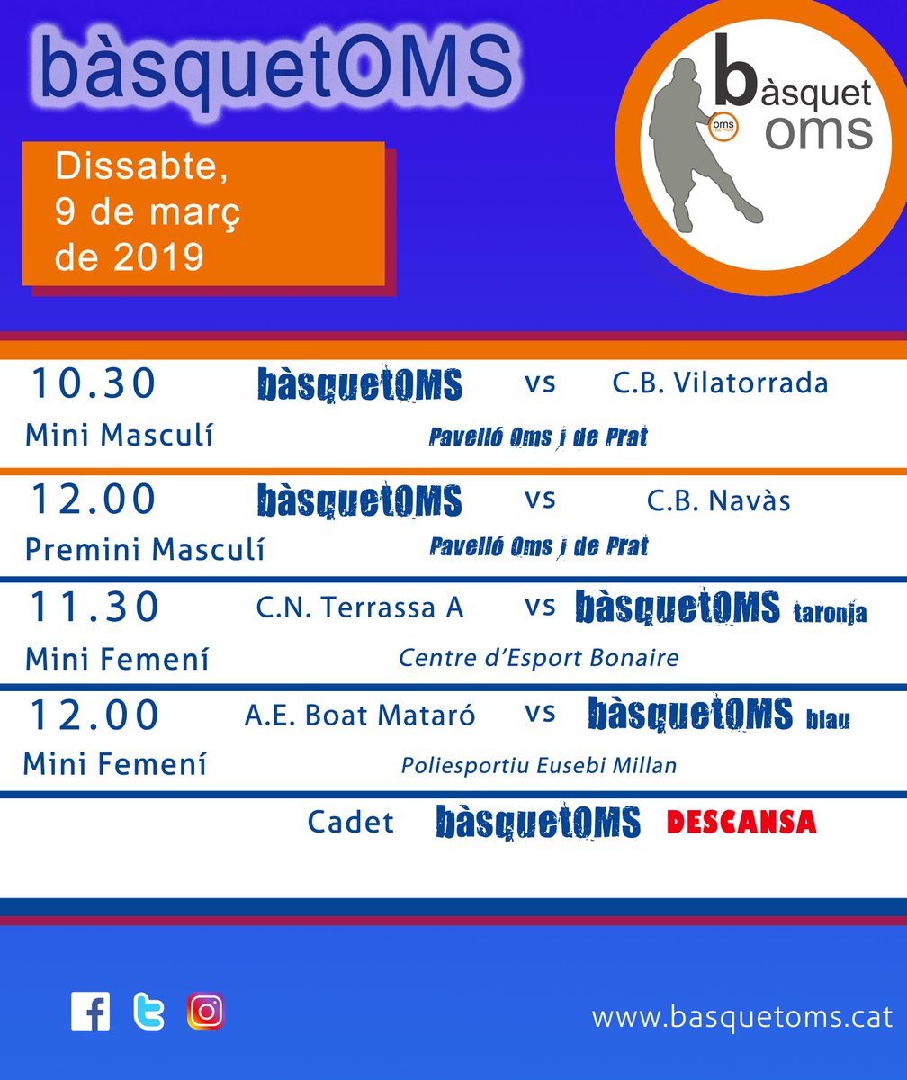 basquetOMS's tweet photo. 👉 I tanquem ⛔ la primera volta amb més partits 🏀🏀🏀...tant a casa🏠 com a fora 🚂. #basquetOMS #premini #minifemeni #minimasculi https://t.co/wIpGYNa1Hk