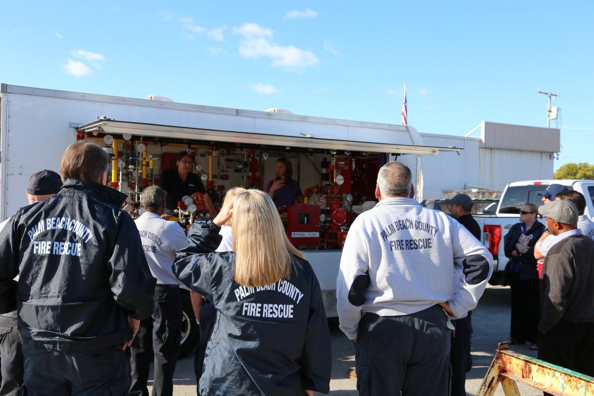 PBCFR's tweet photo. Bureau of Safety Services #TeamPBCFR attended Sprinkler Valve Training Class from Reliable Sprinkler Company and their Valve Trailer at Farmer & Irwin in Riviera Beach today. #KeepingYouSafe #FireInspectors #FireSafety https://t.co/BJCA4yrZZZ