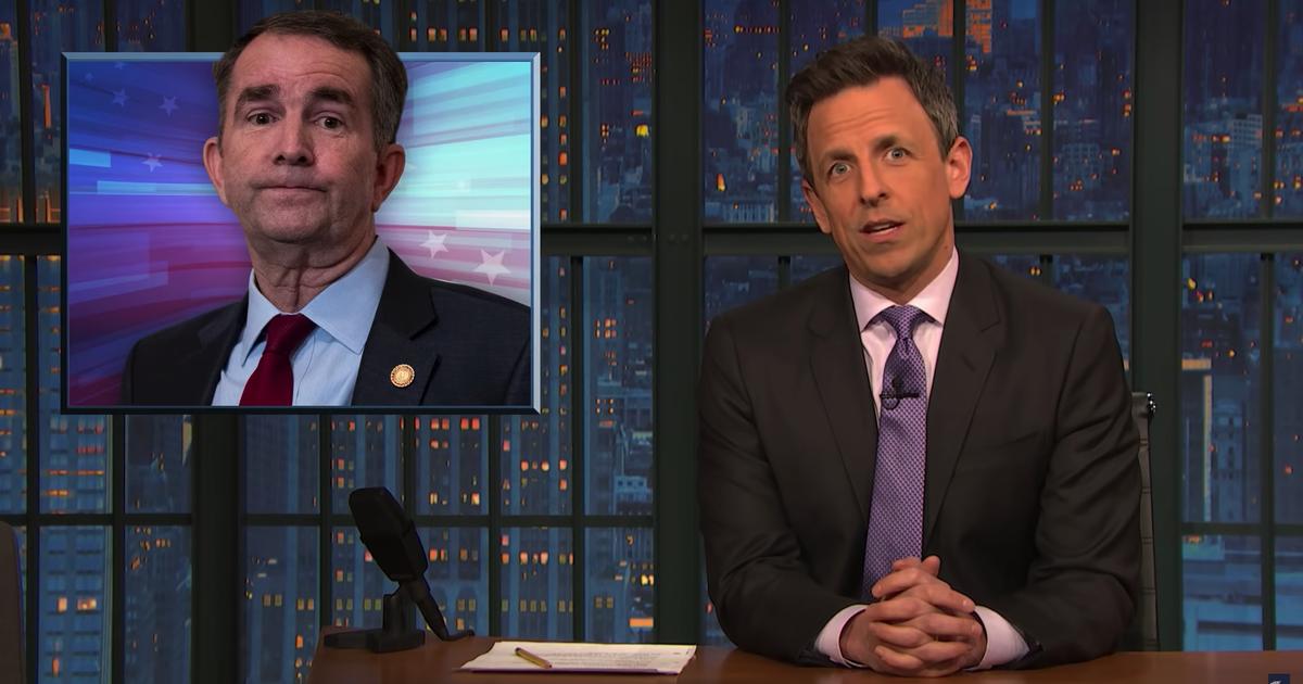 danielensing's tweet photo. Seth Meyers slams Virginia governor's response to racist yearbook photo https://t.co/Ynz6O3sQcD https://t.co/g9li034bru