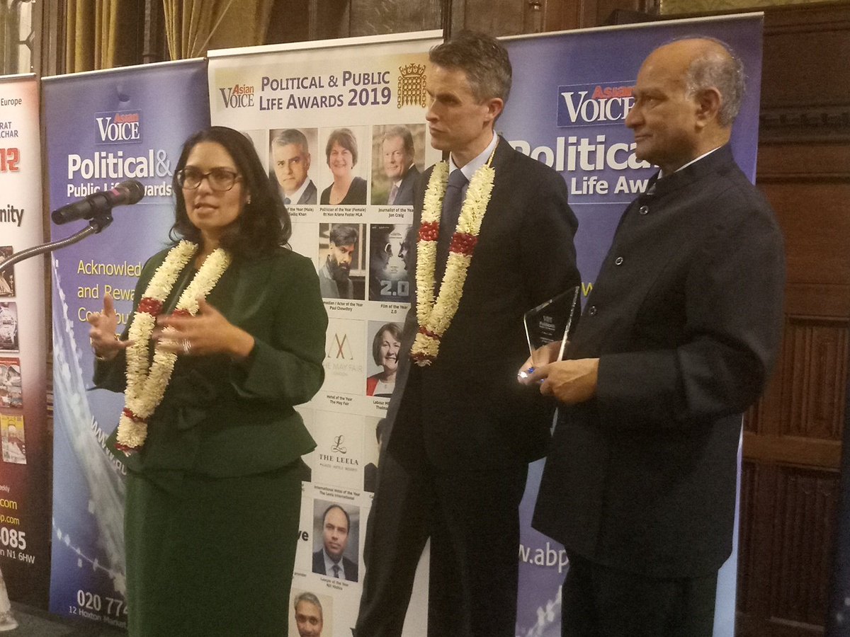 AsianVoiceNews's tweet photo. "I continue to be your public servant" says @patel4witham at #AVPPL bagging the award for the Conservative MP of the year. @RupanjanaDutta https://t.co/NHolaiJXC4