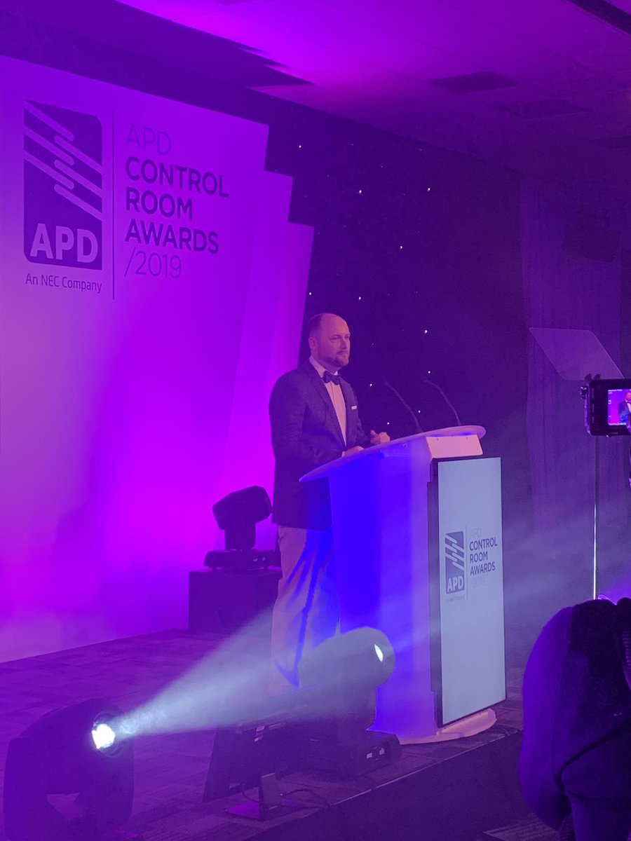CR_Awards's tweet photo. And we are off – the 2019 APD @CR_Awards are underway as @Mikejtisherwood takes to the stage to kick start what is a set to be a fabulous night, celebrating the #UNSUNGHEROES of the control rooms https://t.co/hnWIL1asNv
