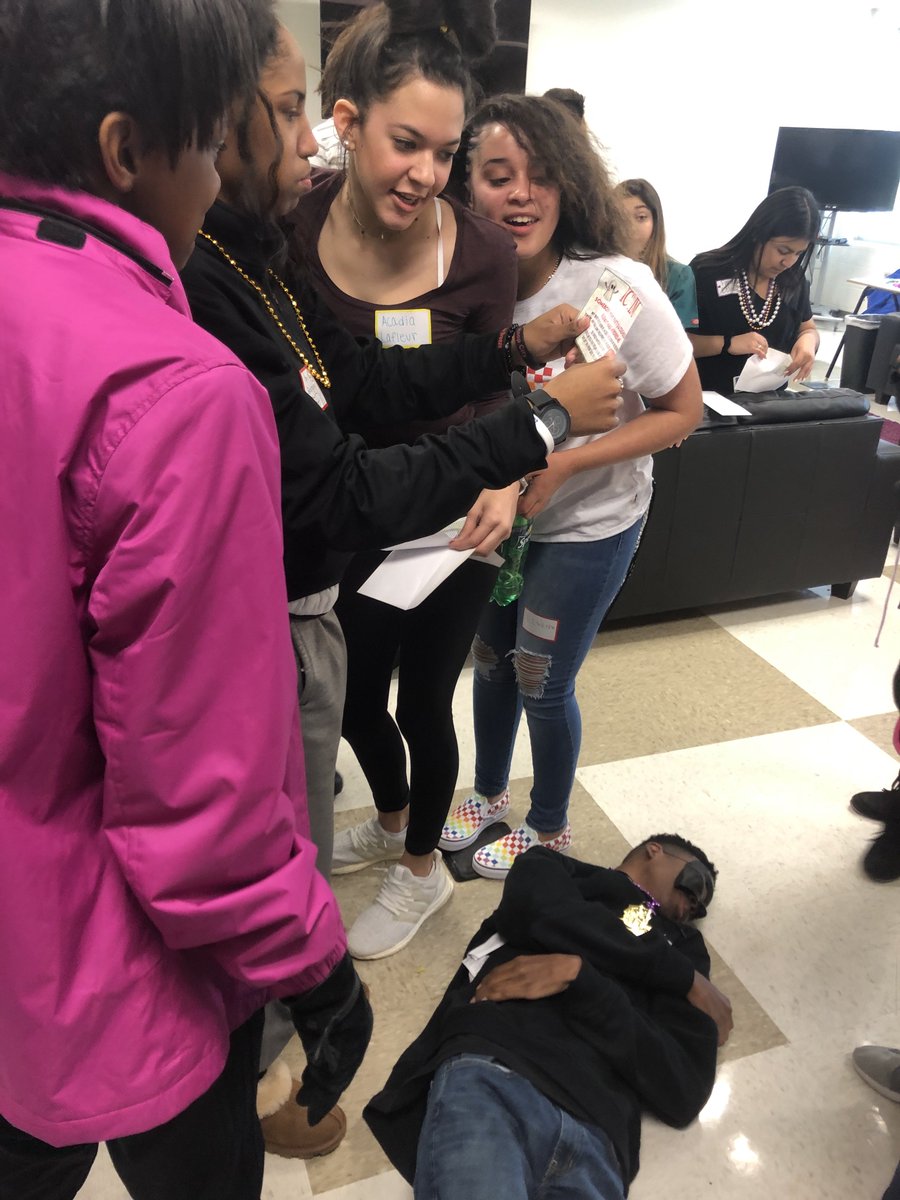 MsBarkerTweets's tweet photo. I am exhausted, but I think AVID enjoyed today! We took our midterm in December, so today we had a Mardi Gras Murder Mystery Party!! (Psst don't tell them they had to read, communicate, listen, understand characterization, and make inferences) #hhs9 #lisdavid #teambuilding https://t.co/f29mF1Tk7C