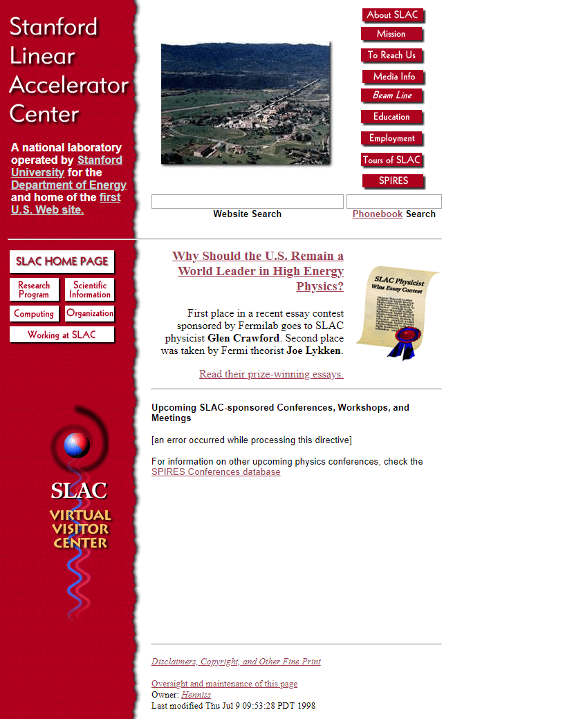 WebDesignMuseum's tweet photo. Look through the development of SLAC website on a timeline in 1991 โ 2018.
https://t.co/6OpvGlgF1A #SLAC #Stanford #WebDesign #InternetHistory #WebDesignEvolution #UI #UIDesign https://t.co/EQip8qeSBz