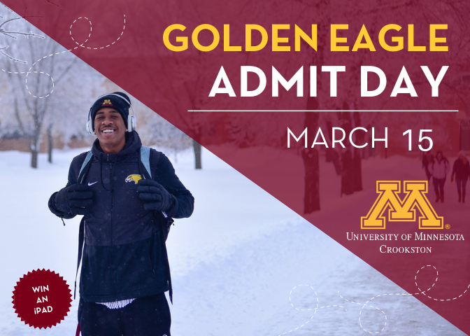 UMCadmissions's tweet photo. Our second Golden Eagle Admit Day is next Friday, March 15th! Dive deeper into your potential opportunities through major-related programming, faculty meetings, and connecting with current Golden Eagles! There’s still time to sign up! https://t.co/tSBECvSXuV.  #FutureGoldenEagles https://t.co/yEo18yyeme