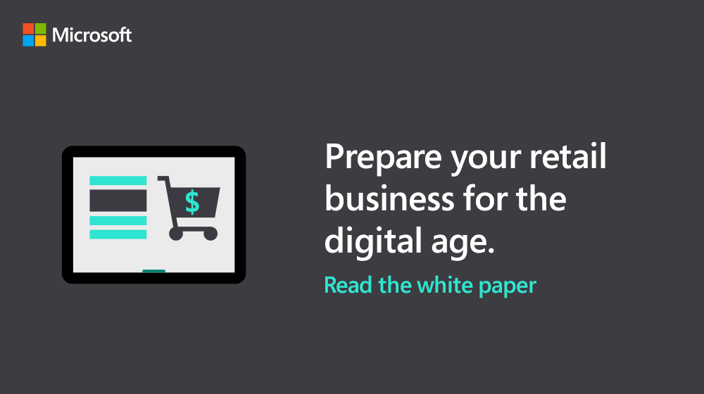 MSFTDynamics365's tweet photo. Redefine the #retail experience with tools like #AI and the IoT to thrive in a new digital age. Read the white paper to learn more: https://t.co/UdkNMYmvU3 https://t.co/zelECB0g4C
